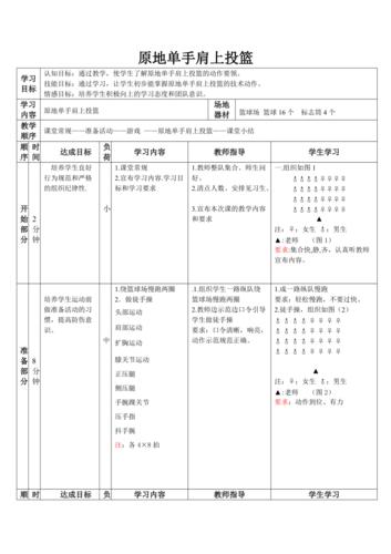 高中篮球投篮训练教案大全,篮球投篮教学方案