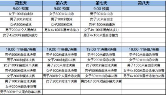 全运会2021赛程表游泳,2021全运会游泳比赛时间