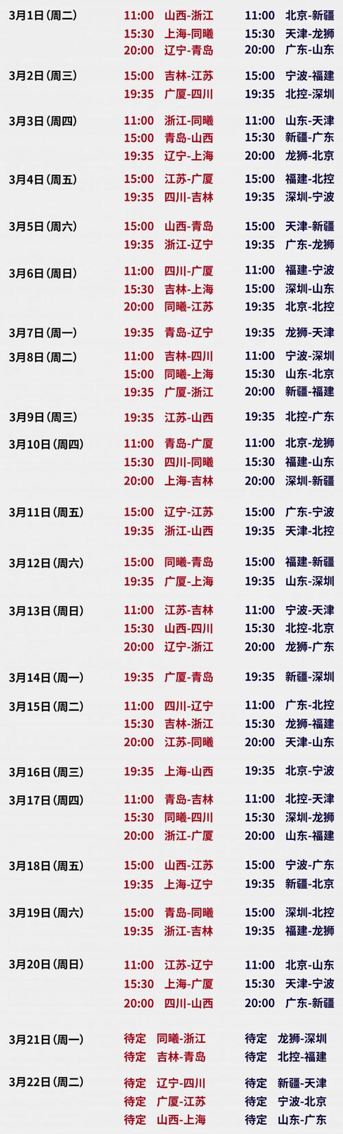 2020cba福建赛程表,cba 2020–2021年赛程福建