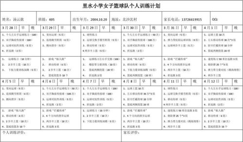 篮球投篮训练计划暑假期间,篮球队投篮训练